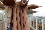 Carved and Painted Red Cedar, Copper Dome Eyes 11’ x 11’ x 9’  YVR Canada Line Station